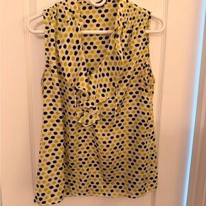 Ann Taylor Yellow and Black Polka Dot Blouse